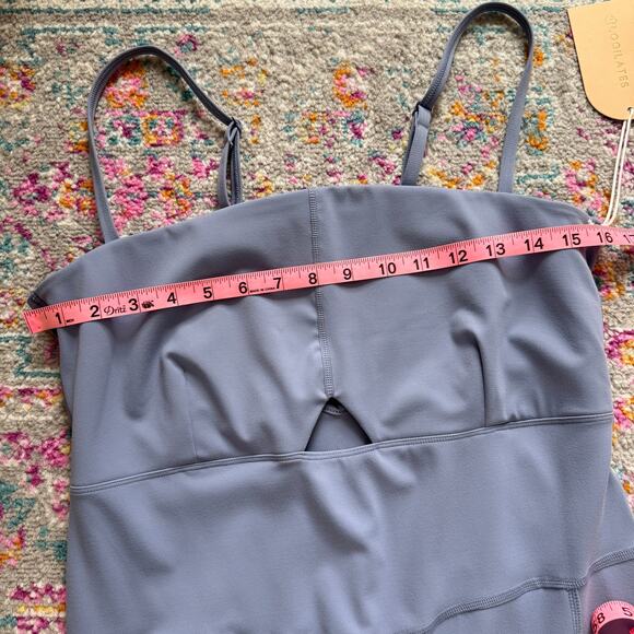 Blogilates Peekaboo Steel Blue Flare Leg Sleeveless Jumpsuit Women’s Size XL - Picture 7 of 11